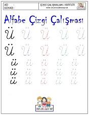 v harfi çizgi çalışması